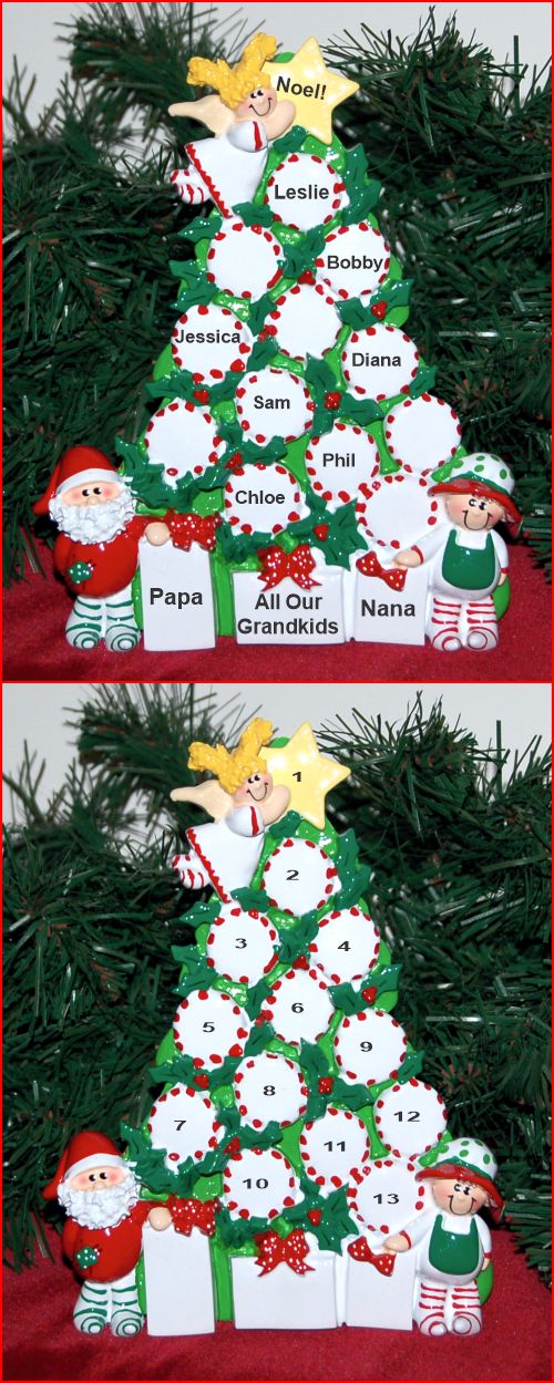 Grandparents Tabletop Christmas Decoration Peppermints for 7 Personalized by RussellRhodes.com