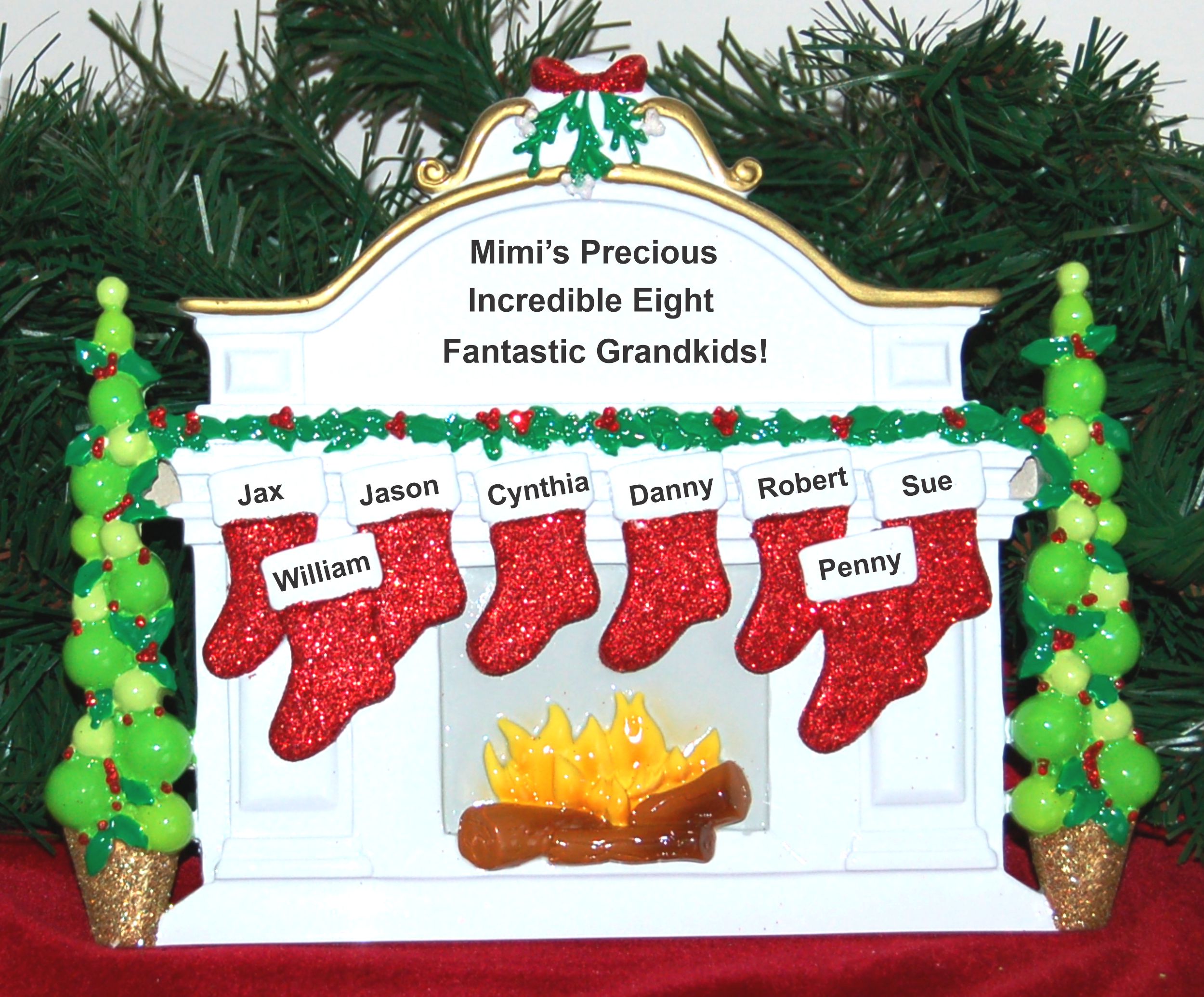 Tabletop Christmas Decoration Mantel for 8 Personalized by RussellRhodes.com