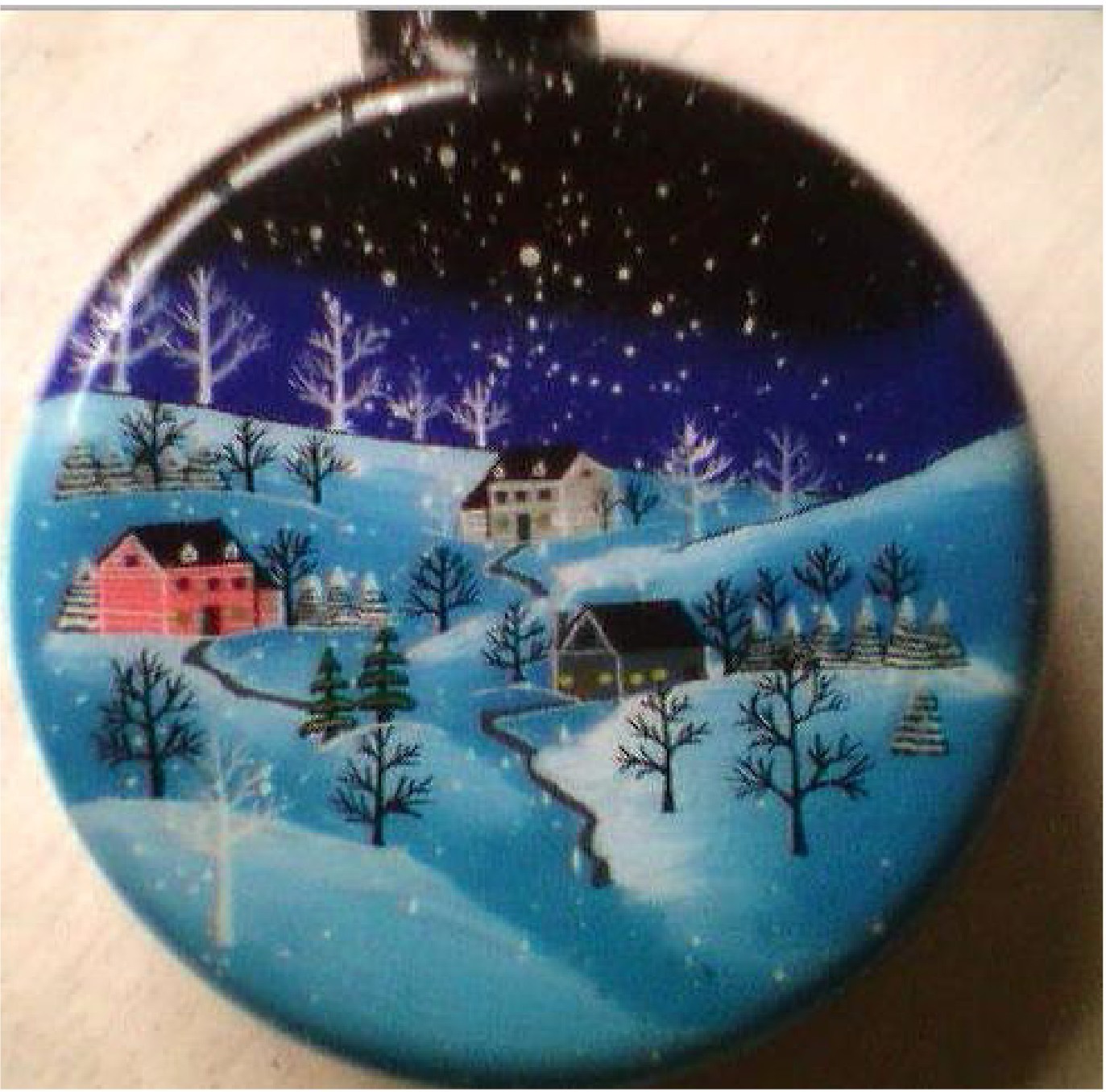 Winter Scene Custom Ornament