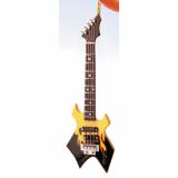 Yellow and Black Axe Guitar Christmas Ornament Personalized FREE at PersonalizedOrnamentsMarket.com by Russell Rhodes