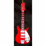 White Pick Guard Red Electric Guitar Christmas Ornament Personalized FREE at PersonalizedOrnamentsMarket.com by Russell Rhodes