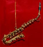 Saxophone Christmas Ornament Personalized FREE at PersonalizedOrnamentsMarket.com by Russell Rhodes