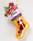 Family Collection Mrs. Claus Stocking Glass Christmas Ornament Personalized FREE at PersonalizedOrnamentsMarket.com by Russell Rhodes