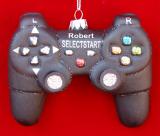 Black Video Game Controller PlayStation Personalized Christmas Ornament Personalized FREE at PersonalizedOrnamentsMarket.com by Russell Rhodes