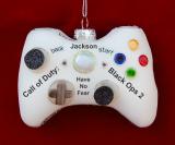 White X-Box Game Controller Personalized Christmas Ornament Personalized FREE at PersonalizedOrnamentsMarket.com by Russell Rhodes