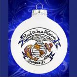 US Marine Glass Christmas Ornament Personalized FREE at PersonalizedOrnamentsMarket.com by Russell Rhodes