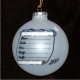 Baby Boy's Arrival Glass Christmas Ornament Personalized FREE at PersonalizedOrnamentsMarket.com by Russell Rhodes