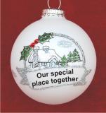 Celebrating Our Special Place Together Christmas Ornament Personalized FREE at PersonalizedOrnamentsMarket.com by Russell Rhodes