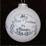 Memorial for Boy: 1st Christmas in Heaven Christmas Ornament Personalized FREE at PersonalizedOrnamentsMarket.com by Russell Rhodes