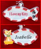 Cute Kitty Cat Christmas Ornament with Pet Option Personalized FREE at PersonalizedOrnamentsMarket.com by Russell Rhodes