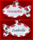 Cat Christmas Ornament Personalized FREE at PersonalizedOrnamentsMarket.com by Russell Rhodes