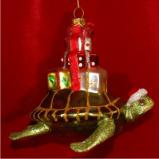 Holiday Sea Turtle Glass Christmas Ornament Personalized FREE at PersonalizedOrnamentsMarket.com by Russell Rhodes