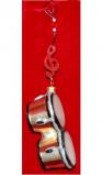 Bongo Drums Glass Christmas Ornament Personalized FREE at PersonalizedOrnamentsMarket.com by Russell Rhodes