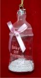 Baby Bottle Delights Pink Glass Christmas Ornament Personalized FREE at PersonalizedOrnamentsMarket.com by Russell Rhodes