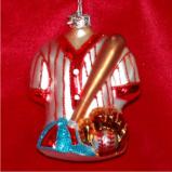 Gear Up Baseball Christmas Ornament Personalized FREE at PersonalizedOrnamentsMarket.com by Russell Rhodes