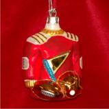 Football Gear Glass Christmas Ornament Personalized FREE at PersonalizedOrnamentsMarket.com by Russell Rhodes