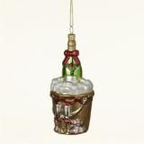 Champagne Bucket Glass Christmas Ornament Personalized FREE at PersonalizedOrnamentsMarket.com by Russell Rhodes