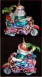 Beachbound Santa Motorcycle Christmas Ornament Personalized FREE at PersonalizedOrnamentsMarket.com by Russell Rhodes