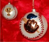 Baseball Champ Glass Christmas Ornament Personalized FREE at PersonalizedOrnamentsMarket.com by Russell Rhodes