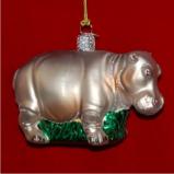 Hippopotamus Glass Christmas Ornament Personalized FREE at PersonalizedOrnamentsMarket.com by Russell Rhodes