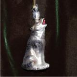 Wolf Howling at the Moon Glass Christmas Ornament Personalized FREE at PersonalizedOrnamentsMarket.com by Russell Rhodes