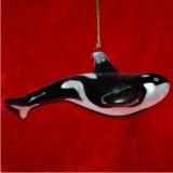 Orca Killer Whale Blown Glass Christmas Ornament Personalized FREE at PersonalizedOrnamentsMarket.com by Russell Rhodes