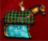 Snowflake Horse Glass Christmas Ornament Personalized FREE at PersonalizedOrnamentsMarket.com by Russell Rhodes