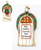 Holiday Door New Home Glass Christmas Ornament Personalized FREE at PersonalizedOrnamentsMarket.com by Russell Rhodes