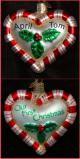 Our First Christmas Peppermint Twist Heart Glass Christmas Ornament Personalized FREE at PersonalizedOrnamentsMarket.com by Russell Rhodes