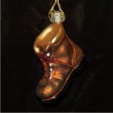 Hiking Boot Glass Christmas Ornament Personalized FREE at PersonalizedOrnamentsMarket.com by Russell Rhodes