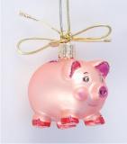 Piggy Bank Baby Glass Christmas Ornament Personalized FREE at PersonalizedOrnamentsMarket.com by Russell Rhodes