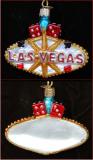 Living it up in Las Vegas Glass Christmas Ornament Personalized FREE at PersonalizedOrnamentsMarket.com by Russell Rhodes