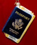 International Passport Christmas Ornament Personalized FREE at PersonalizedOrnamentsMarket.com by Russell Rhodes