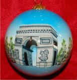 The Arch of Triumph Paris Christmas Ornament Personalized FREE at PersonalizedOrnamentsMarket.com by Russell Rhodes