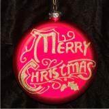 Merry Christmas Glass Christmas Ornament Personalized FREE at PersonalizedOrnamentsMarket.com by Russell Rhodes