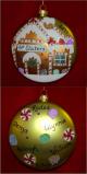 Family Gingerbread House Glass Christmas Ornament Personalized FREE at PersonalizedOrnamentsMarket.com by Russell Rhodes