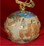 My First Sandcastle Beach Vacation Porcelain Hand Painted Ball Personalized FREE at PersonalizedOrnamentsMarket.com by Russell Rhodes