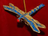 GLASS-GODragonfly Christmas Ornament Cloisonne Blue Personalized FREE at PersonalizedOrnamentsMarket.com by Russell Rhodes