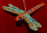 GLASS-GODragonfly Christmas Ornament Cloisonne Orange Personalized FREE at PersonalizedOrnamentsMarket.com by Russell Rhodes