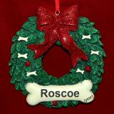 Dog Christmas Ornament Wreath of Treats Personalized FREE at PersonalizedOrnamentsMarket.com by Russell Rhodes