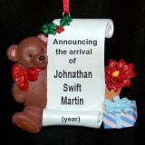 Cute as a Button Bear Christmas Ornament Personalized FREE at PersonalizedOrnamentsMarket.com by Russell Rhodes