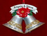 Anniversary Christmas Ornament Bells and Holly Personalized FREE at PersonalizedOrnamentsMarket.com by Russell Rhodes