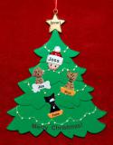 Single Person Christmas Tree Ornament with 3 Dogs, Cats, Pets Custom Add-ons Personalized FREE at PersonalizedOrnamentsMarket.com by Russell Rhodes