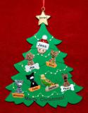 Single Person Christmas Tree Ornament with 6 Dogs, Cats, Pets Custom Add-ons Personalized FREE at PersonalizedOrnamentsMarket.com by Russell Rhodes