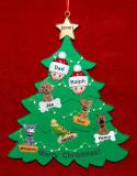 Single Dad Christmas Tree Ornament 1 Child with 5 Dogs, Cats, Pets Custom Add-ons Personalized FREE at PersonalizedOrnamentsMarket.com by Russell Rhodes