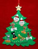 Single Dad Christmas Tree Ornament 1 Child with 6 Dogs, Cats, Pets Custom Add-ons Personalized FREE at PersonalizedOrnamentsMarket.com by Russell Rhodes