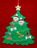 Couples Christmas Tree Ornament with 4 Dogs, Cats, Pets Custom Add-ons Personalized FREE at PersonalizedOrnamentsMarket.com by Russell Rhodes