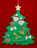 Couples Christmas Tree Ornament with 5 Dogs, Cats, Pets Custom Add-ons Personalized FREE at PersonalizedOrnamentsMarket.com by Russell Rhodes