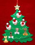 Grandparents Christmas Tree Ornament with 4 Grandkids and 4 Dogs, Cats, Pets Custom Add-ons Personalized FREE at PersonalizedOrnamentsMarket.com by Russell Rhodes