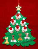 Family Christmas Tree Ornament for 6 with 4 Dogs, Cats, Pets Custom Add-ons Personalized FREE at PersonalizedOrnamentsMarket.com by Russell Rhodes